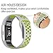 POY Replacement Bands Compatible for Fitbit Charge 2, Adjustable Breathable Wristbands with Air Holes Straps, Large Gray Yellow 1PC