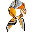 FEIBOON 100% Pure Mulberry Silk Scarfs 27"x27" Square Scarf Women Neckerchief Headscarf hair scarf bandana Gift Packed