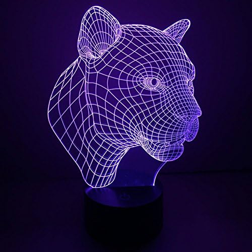 NIEBC RGB 3D 7-Color Gradual Changing LED Touch Switch Visualization Illusion Atmosphere Light Desklamp Nightlight (Cougar)