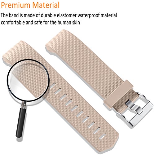 Wepro Replacement Bands for Fitbit Charge 2, Pack of 3 Charge2 Wristbands, Small, Plum, Slate Blue, Champagne - Thumbnail 6