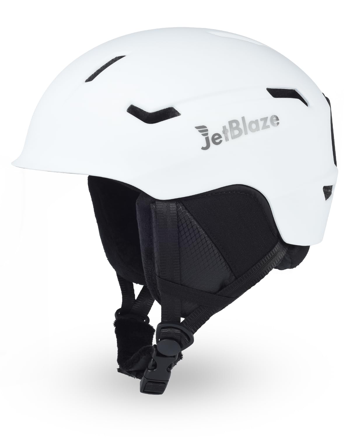 JetBlaze Ski Helmet Mens Women Unisex Ski Helmet Snow Sports Helmet With Vents PC Shell EPS Core For Skiing Snowboard Snow Helmet For Adults Youth White Size M