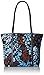 Vera Bradley Women's Cotton Small Trimmed Vera Tote Bag, Java Floral Navy, One Size