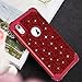 LONTECT Compatible iPhone XR 2018 Case Glitter Sparkle Bling Heavy Duty Hybrid Sturdy High Impact Shockproof Protective Cover Case for Apple iPhone XR 6.1 Display, Shiny Red