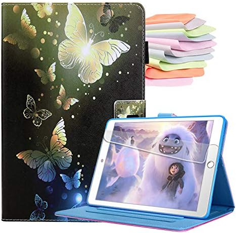 Billionn Case for New iPad 10.2 Inch 2019 (7th Generation), Auto Sleep/Wake Smart Cover with Free Cleaning Cloth and Screen Protector, Golden Butterfly