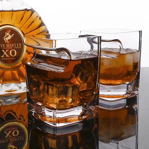 4 Packs Old Fashion Whiskey Glass With Cigar Holder Lead-free Wine Bourbon Brandy Beer Liquor Cup for Cigar Cigarette Lovers