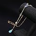F-U Punk Sky Blue Teardrop Pendant Y necklace Long Chain Statement Necklace