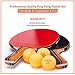 HUEGLO Ping Pong Paddles Set of 4 Portable Table Tennis Racket Set and Balls,Professional Ping Pong Set for Indoor or Outdoor Play (Black)