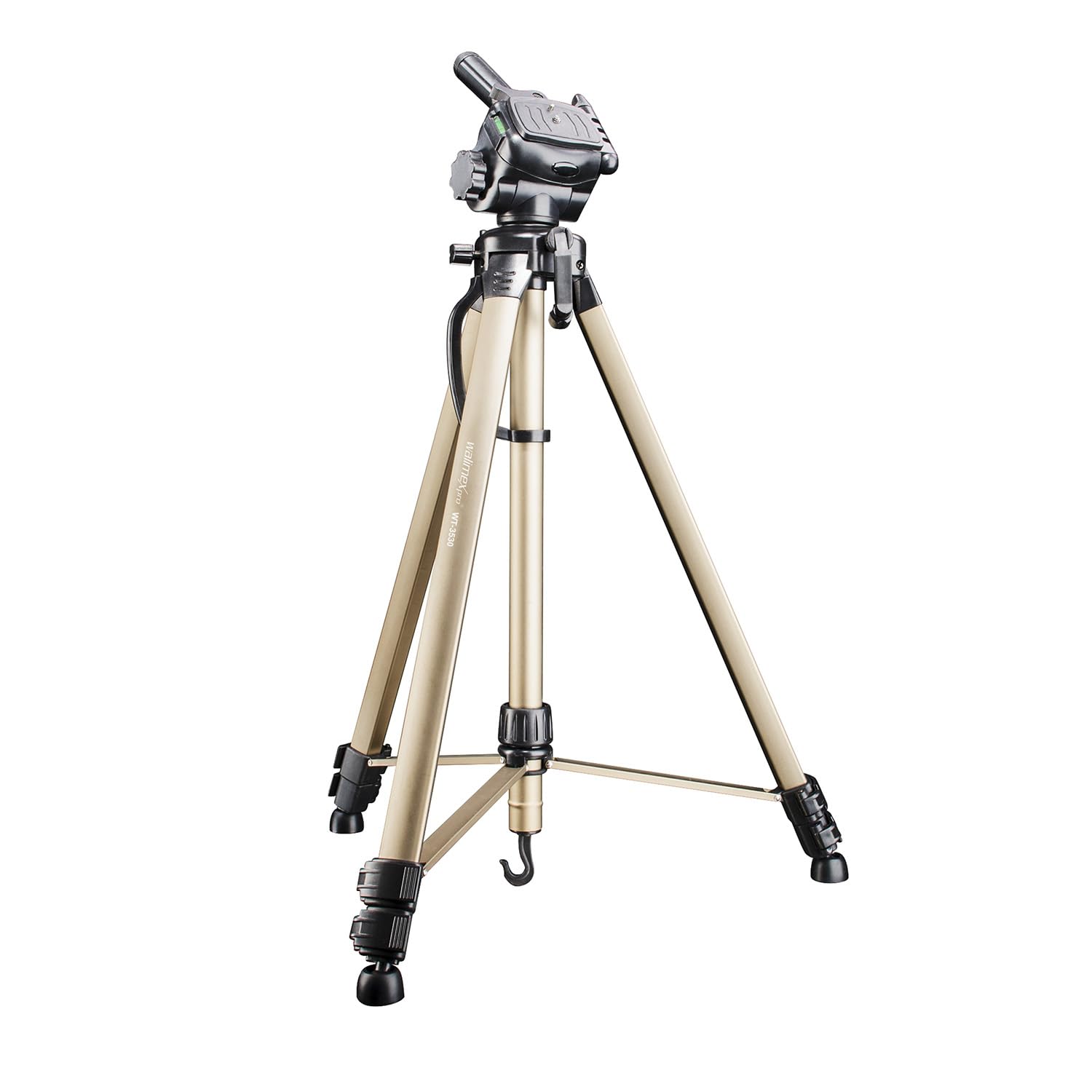Walimex WT-3530 Basic tripod with 3D panhead, 146 cm (max. load-bearing capacity 3 kg, incl. carry bag, one spirit level, 1 level)