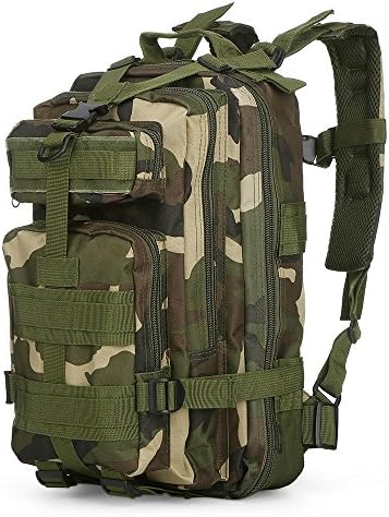 ACARETOP Military Tactical Survival Backpack 3 Day Assault Pack Small Rucksacks Hiking Bag Outdoor Trekking Camping Molle Pack Bug Out Combat Travel Bag(Camouflage)