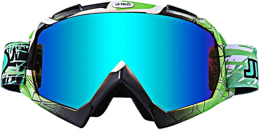 Amazon Jiepolly モトクロスゴーグル ダートバイク Otg ライディングレーシング Atv Mxゴーグル メンズ ユース用 0 グリーン Fj004 車 バイク 車 バイク