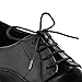 OrthoStep Waxed Very Thin Dress Round Black 30 inch Shoelaces 2 Pair Pack