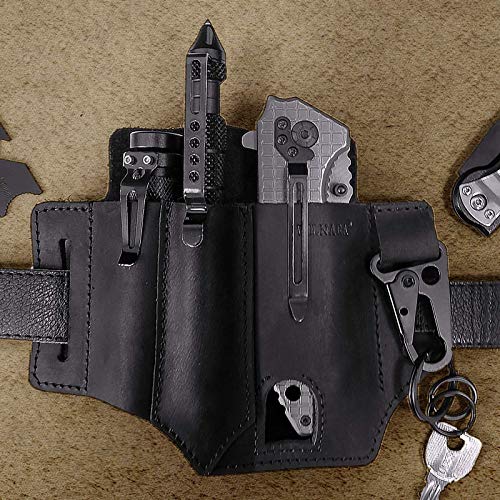 WILNARA Leather EDC Holster Multitool Sheath for Belt, Tactical Pen