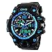CIVO Mens Boys Analogue Digital 50M Waterproof Military Sport Watch Mens Big Face Dual Dial Business Casual Multifunction LCD Back Light Electronic Wrist Watches Shock Resistant Wristwatch (Blue)