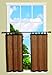 Bamboo Ring Top Curtain BRP07 2-Piece 48-Inch Wide x 36-Inch High Tier set, Colonial Brown
