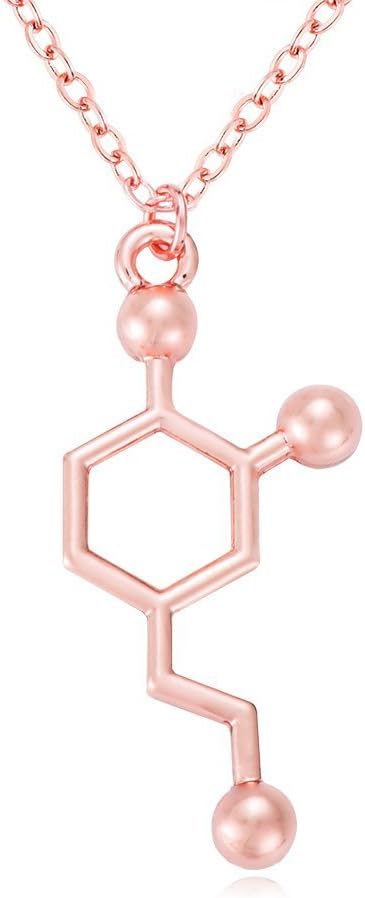 SENFAI Fashion Jewelry Serotonin, Dopamine, Acetylcholine Biochemistry Molecule Pendant Necklace for Women Gift