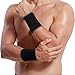 NeoTech Care Wrist Band Support Sleeve - Elastic & Breathable Knitted Fabric Compression Brace - for Tennis, Gym, Sport, Tendonitis (Black Color, Size S, 1 Unit)
