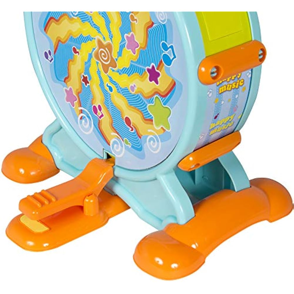 Kids Electronic Toy Drum Set With Mic, Stool, Drumsticks, Multicolor