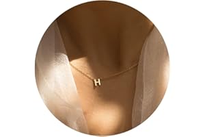 Fwlisesa Initial Necklaces for Women, 14k Gold Plated Dainty Gold Letter Necklace Tiny Initial Pendant Necklace Cute Letter Name Choker Necklaces for Women Simple Gold Jewelry for Women Gifts