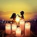 Etronic Real Wax 3D Dancing Flame Tear Wave Shaped Flickering Flameless Battery Powered LED Pillar Dripless Motion Candle, 3