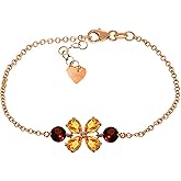 Galaxy Gold GG 3.15 Carat 14k Solid Rose Gold Bracelet Citrine Garnet