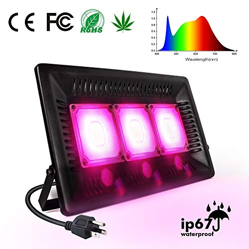 450W LED Grow Light Full Spectrum, Relassy Waterproof COB LED Grow Light with Natural Heat Dissipation and Without Noise Perfect for Outdoor/Indoor Plants All Growing