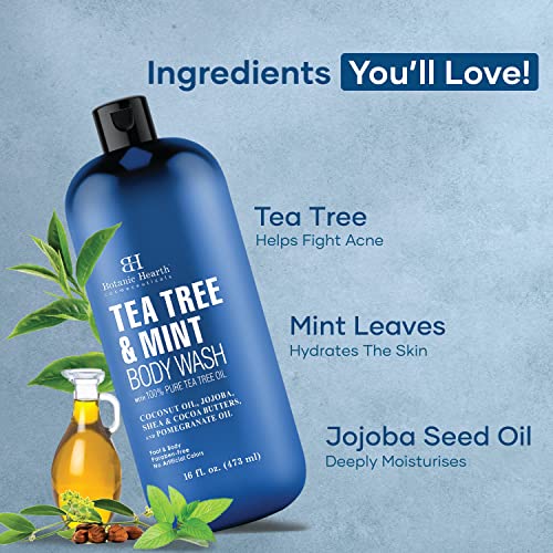 Botanic Hearth Tea Tree Oil Body Wash with Mint Paraben Free, Helps