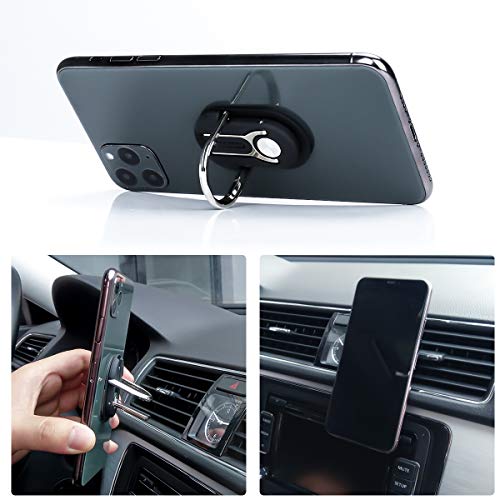 Multipurpose Phone Bracket Phone Ring Holder Air Vent Mount 2 in 1 Multipurpose Mobile Phone Bracket 360° Rotation Ring Grip for Car Home, Multiple-Angle Car Phone Mount