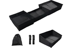 Topraco Under Seat Storage Bag Fit for Chevy Silverado/GMC Sierra 14-18 Light Duty Crew Cab & 15-19 Heavy Duty Crew Cab Tool 