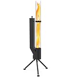 ONLYFIRE OUTDOOR LIVING 58" Patio wood pellet Fire Pit with Ash Tray, Portable Pellet Heater for Camping Backyard Porch Coffee Shop Outside Restaurant, Bonfire Party, RV, Tailgating, Beach, FP042