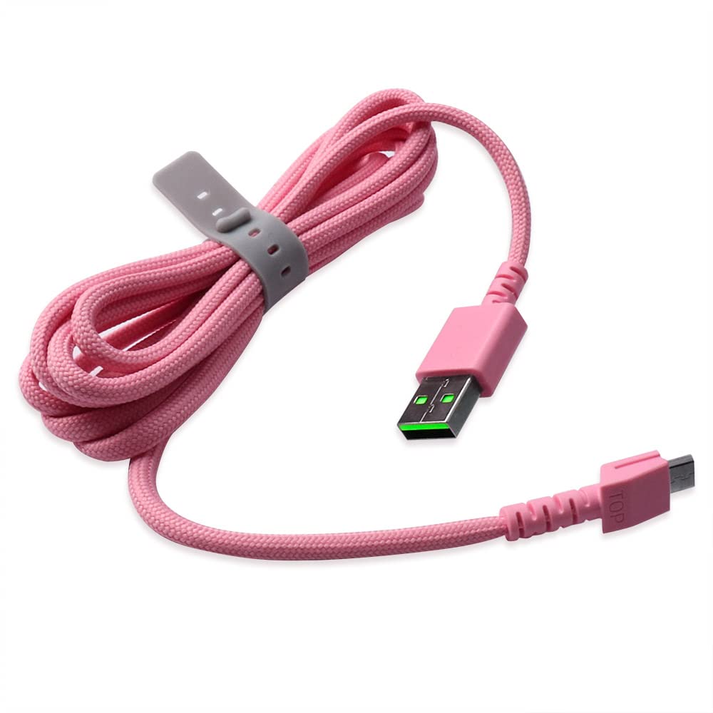 HUYUN USB Charging Cable for Razer Naga Pro 20000 DPI & DeathAdder V2 pro & Razer Basilisk & Razer Viper Ultimate Hyperspeed Lightest Mercury Edition/Quartz Mouse (Pink)