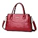 Clearance Sale! ZOMUSA Fashion Women Leather Splice Handbag Shoulder Bag Crossbody Messenger Bag Tote Bag (Red)