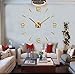 FASHION in THE CITY 3D DIY Frameless Wall Clock Creative Design Mirror Surface Wall Decorative Sticker Watches (Gold)