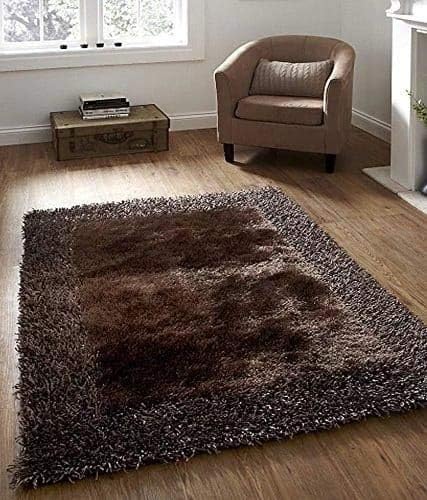 Yazlyn Collection Polyester 5D Modern Plain Shaggy Carpets and Rugs for Hall, Offices, Cabin, Multicolour, 4 X 6 Feet