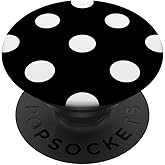 Polka Dot Black and White Pattern PopSockets Adhesive PopGrip