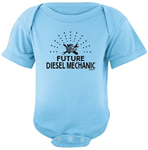 Toddler Clothes Future Diesel Mechanic Bodysuit 12 Months Light Blue