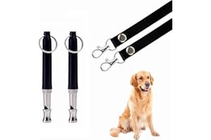 BMHNOONE Dog Whistle to Stop Barking, Adjustable Pitch Ultrasonic Training Tool Silent Bark Control for Dogs-2 Free Lanyard Strap with Pack of 2 PCS Pet Whistle