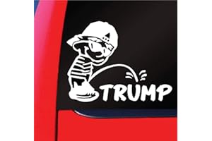 SASSYSTICKERS Piss On Trump President 6" Sticker Decal White