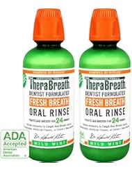TheraBreath &ndash; Fresh Breath Oral Rinse &ndash; Dentist Formulated &ndash; Stops Bad Breath &ndash; No Artificial Flavors &ndash; Gluten Free &ndash; Certified Kosher &ndash; Mild Mint Flavor &ndash; 16 Ounces &ndash; Two-Pack