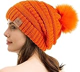 PAGE ONE Womens Fleece Lined Slouchy Beanie Chunky