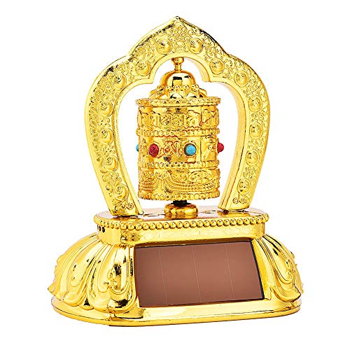 Tibetan Tibet Buddhist Solar Energy Spinning Prayer Wheel for Car Interior Decoration