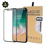 iPhone X Full Screen Protector Tempered Glass,EXTREE [2 Pack 0.18MM 9H 3D] [Case Friendly] [Easy Install] Full Coverage Tempered Glass for iPhone x/10