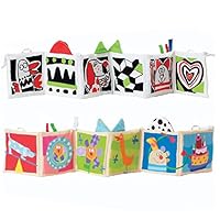 KOSBON Clip-On Baby Pram Carriage Crib Stroller Cloth Books Crib Bumper Crinkle Soft Book for Babies Early Development Learning & Education Toys for Newborn Infants Toddlers Children Kids (Dog)