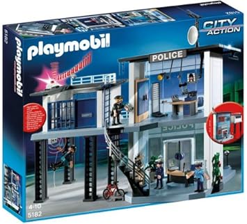 PLAYMOBIL 5182 - Comisaría de Policía con Sistema de Alarma + 4059: Amazon.es: Electrónica