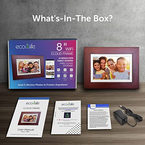 Eco4Life 8 Wifi Digital Photo Frame With Touchscreen Ips Lcd Display at