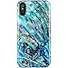 iPhone X Case for Girls, iPhone 10 Case, Women Slim Fit Heavy Duty Best Protective Thin Cute Green Floral Clear Silicone Bumper TPU Cover Phone Case for iPhone X Cases (Oysters Shell-66)
