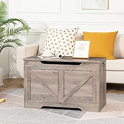 HOOBRO Storage Bench, 29.5” Retro Wooden Storage