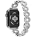Moretek Jewelry Band for Apple Watch Series 1 & 2 & 3 42MM All Edition - Women Stainless Steel Crystal Diamond Replacement Bracelet Accessories Bands (Silver 42MM)
