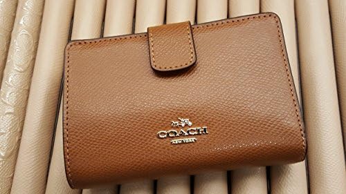 New! Coach Zip Wallet in Canary Leather (F53436) - Saddle