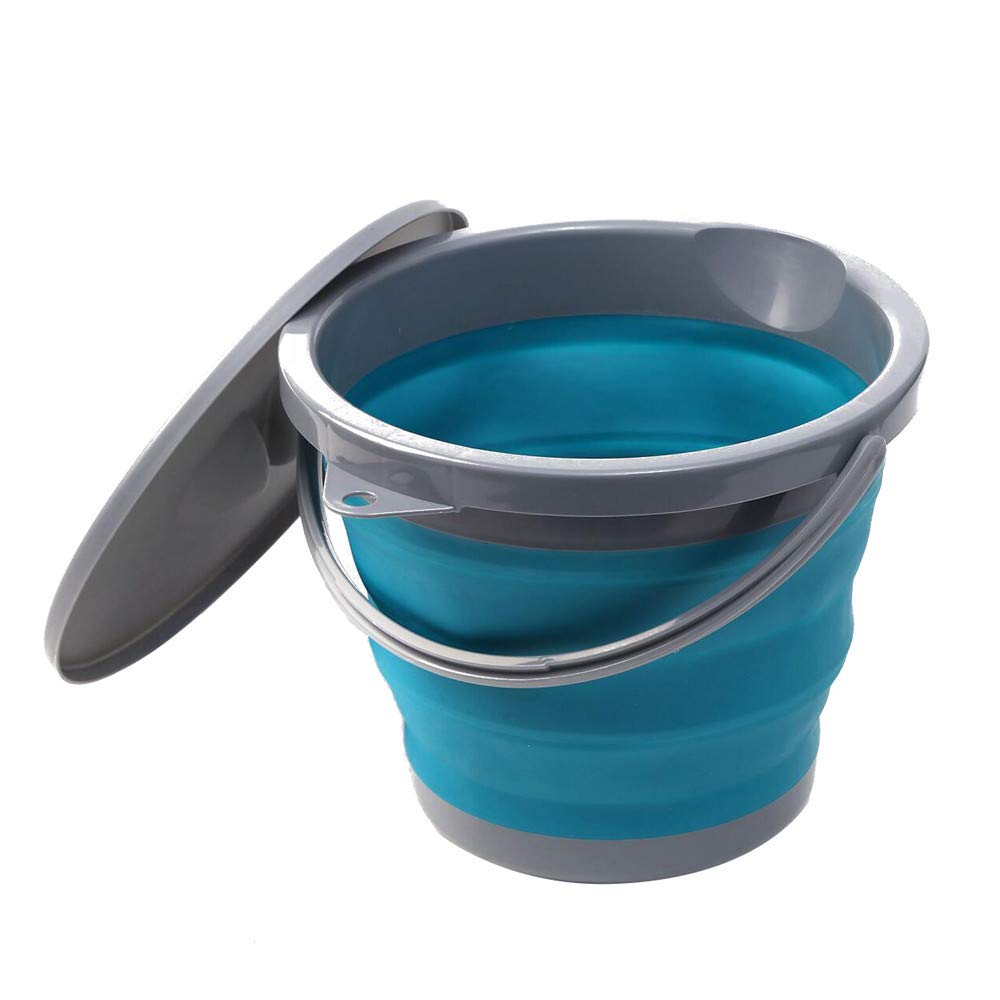 5L Folding Water Bucket with Cover Round Portable and Foldable Plastic