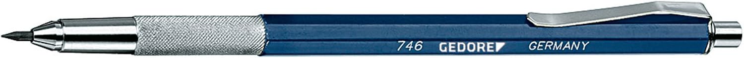 GEDORE Scriber with replaceable tip, for Metal with Drop mechanism, Carbide, 140 mm long, 746, Schwarz/Silber